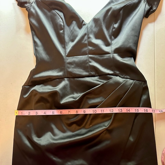 Bebe black off shoulder wrap mini dress size small - Picture 15 of 16